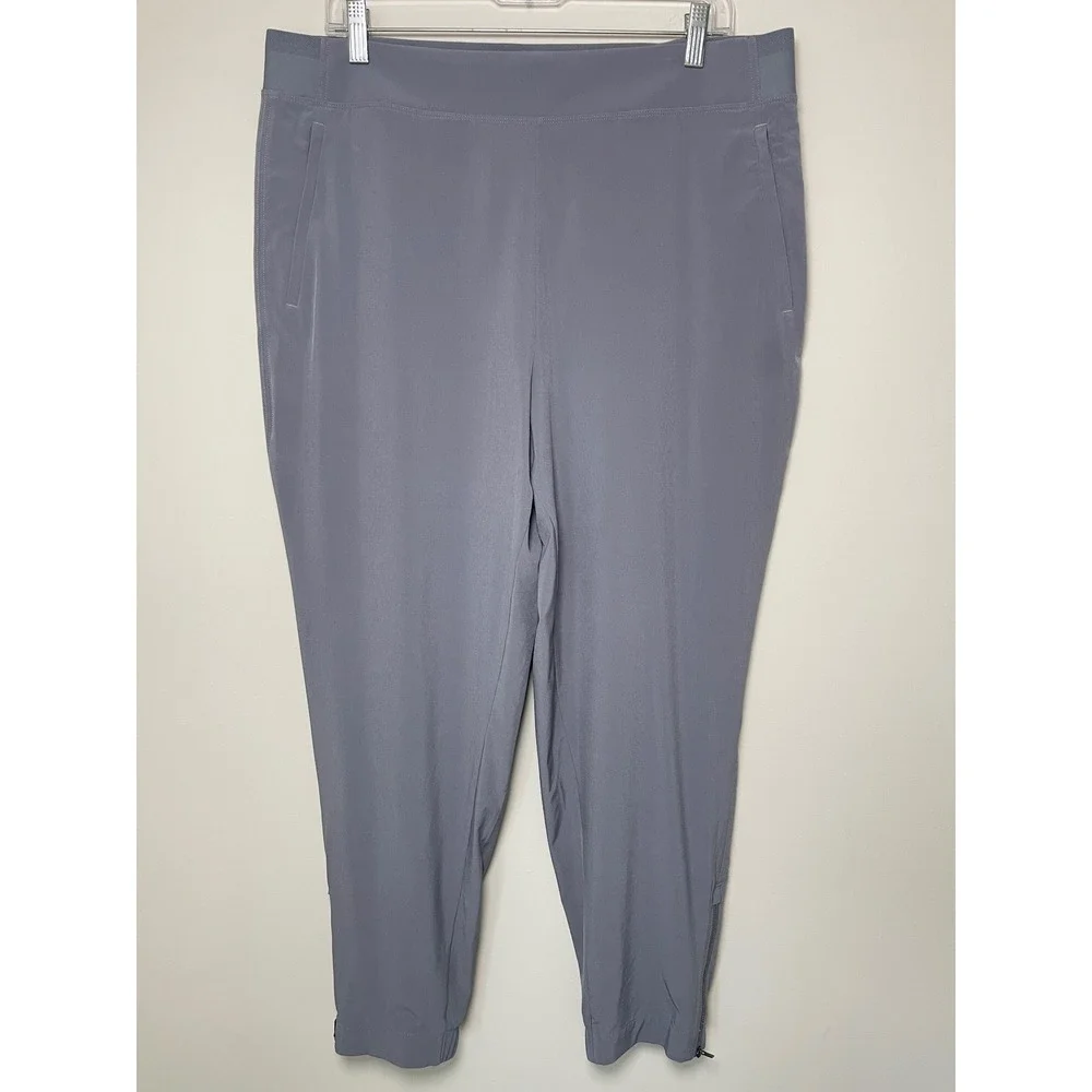 Athleta Trekkie North Jogger Pants Gray Plus Size 16 Hiking Travel Ankle Zip